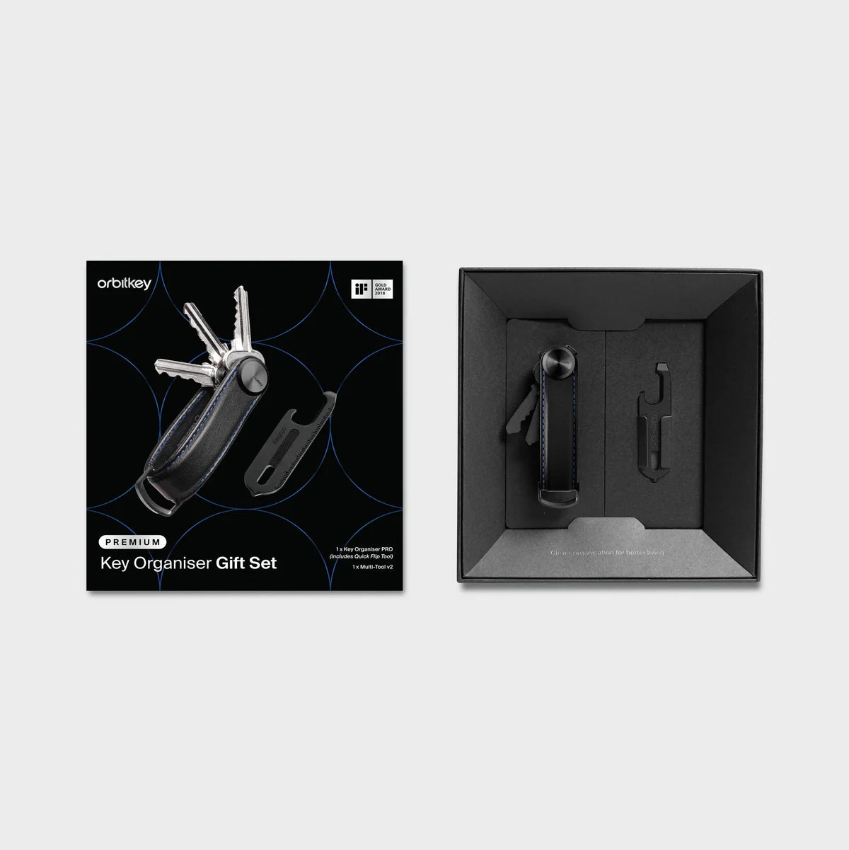 Orbit Key- Key Premium PRO Organizer + Multi-Tool V2 Set Black Blue 50 g