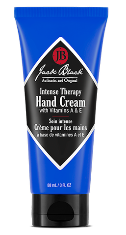 Jack Black Intense Therapy Hand Cream in a blue bottle 