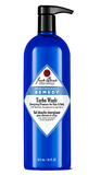 Jack Black Turbo Wash energizing cleanser for hair and body 33 fl oz in a blue package and a black pump